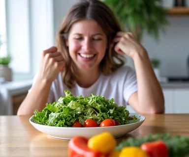 Persona che mangia un'insalata sana