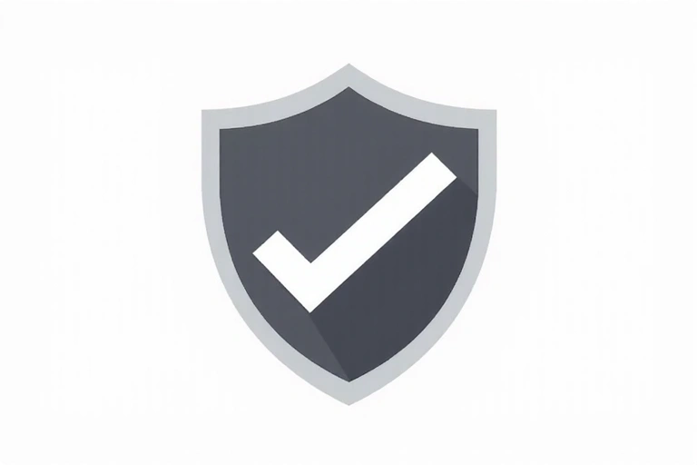 Un simbolo di scudo con un segno di spunta, che rappresenta la sicurezza e la protezione dei dati online.